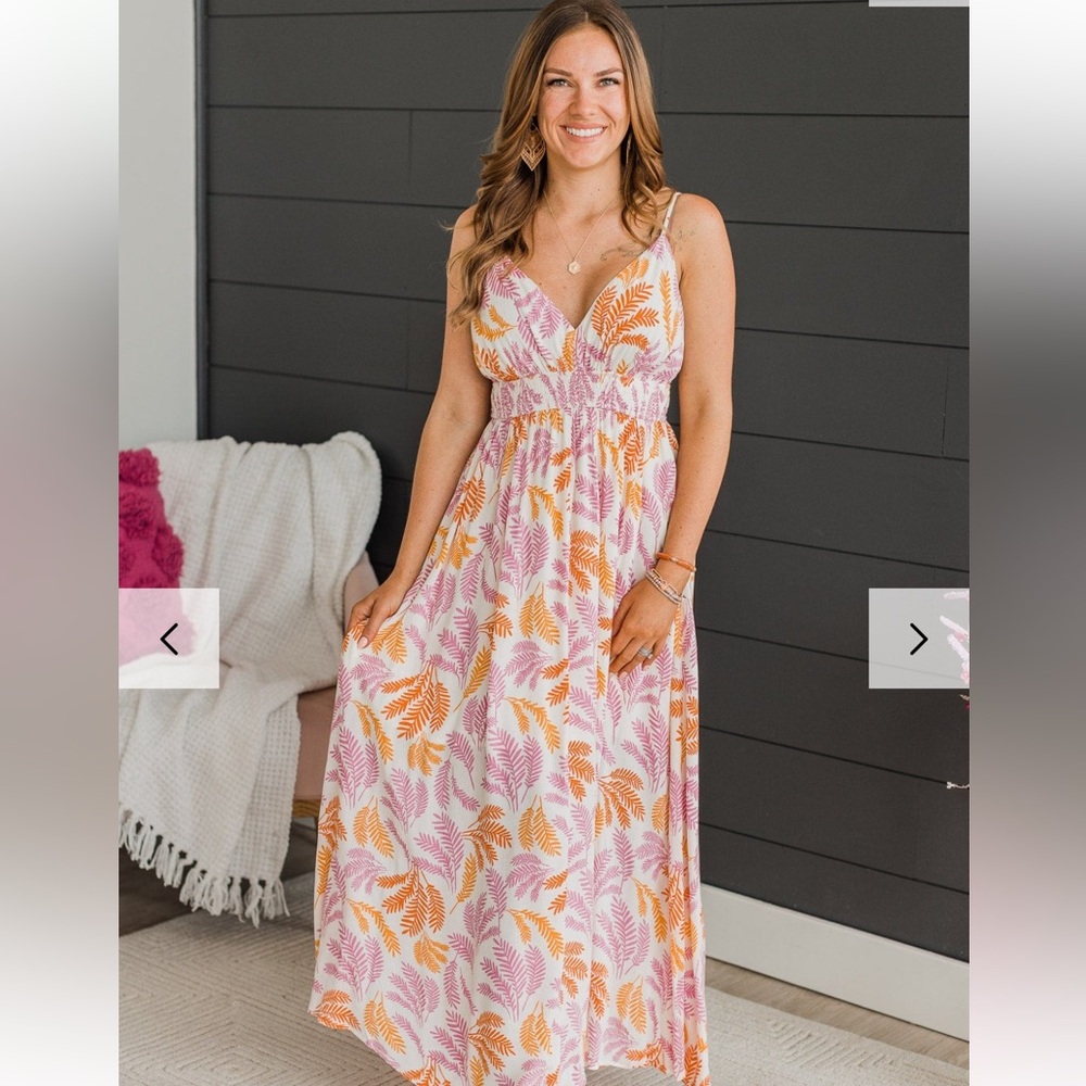 Big Water Blue Sky Floral Maxi Dress - Large
